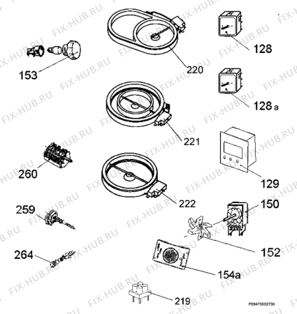 Взрыв-схема плиты (духовки) Electrolux EKC513509X - Схема узла Section 7