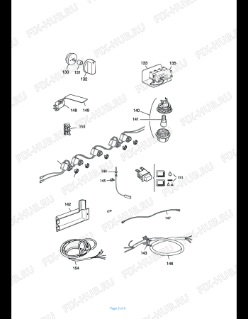 Взрыв-схема плиты (духовки) DELONGHI TGX 965 A - Схема узла 5