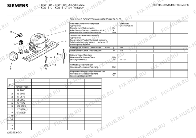 Схема №3 KG21E10TI с изображением Крышка для холодильника Siemens 00353392