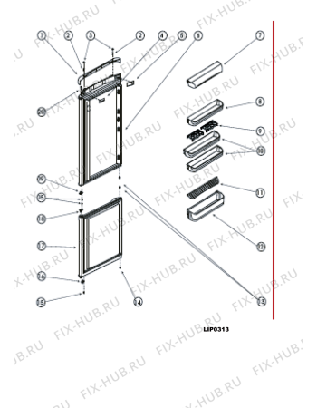 Взрыв-схема холодильника Hotpoint-Ariston RMBA2200L (F048628) - Схема узла