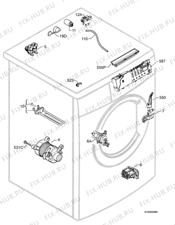 Взрыв-схема стиральной машины Electrolux EWF14589W CHILD LOCK - Схема узла Electrical equipment 268