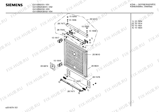 Взрыв-схема холодильника Siemens GU12B02GB - Схема узла 02