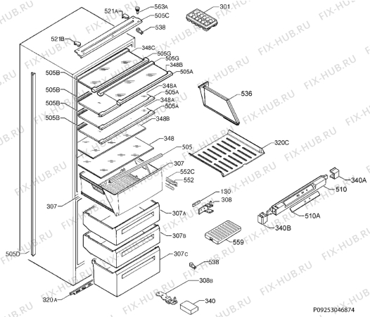 Взрыв-схема холодильника Aeg Electrolux SCT71900S0 - Схема узла Housing 001