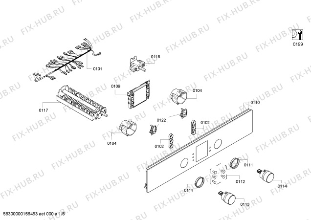 Схема №3 FRMA951 с изображением Панель управления для плиты (духовки) Bosch 00705355