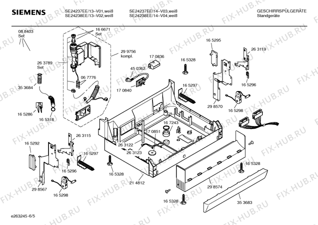 Схема №3 SE25239EU с изображением Инструкция по установке и эксплуатации для посудомойки Siemens 00529118