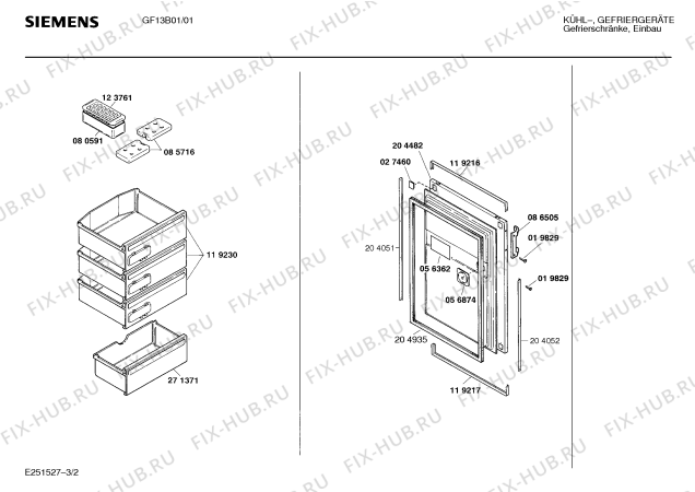 Взрыв-схема холодильника Siemens GF13B01 - Схема узла 02
