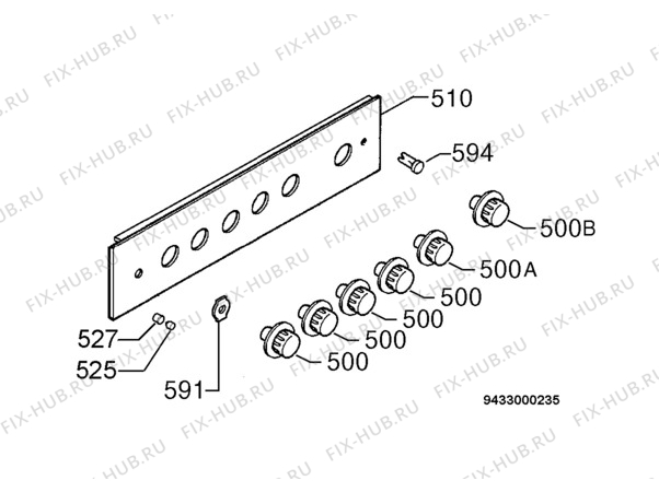 Взрыв-схема плиты (духовки) Zanussi ZCM6500W - Схема узла Command panel 037