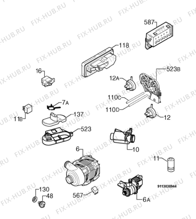 Взрыв-схема посудомоечной машины Electrolux ESI46032X - Схема узла Electrical equipment 268