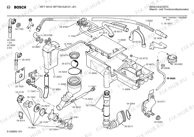 Взрыв-схема стиральной машины Bosch WFT6010JK WFT6010 - Схема узла 05