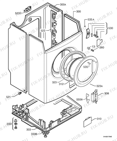 Взрыв-схема стиральной машины Arthurmartinelux AWF915C - Схема узла Housing 001