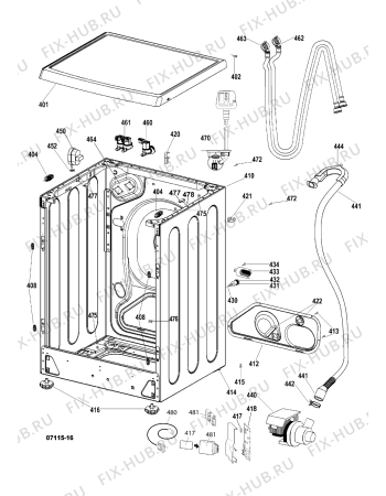 Взрыв-схема стиральной машины Hotpoint WF000P (F031167) - Схема узла