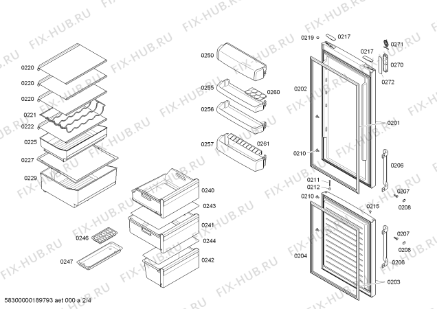 Схема №4 3KF6804W с изображением Дверь морозильной камеры для холодильной камеры Bosch 00714961