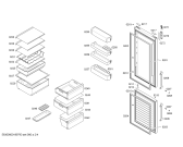 Схема №4 3KF6804W с изображением Дверь морозильной камеры для холодильной камеры Bosch 00714961