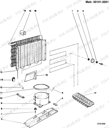 Взрыв-схема холодильника Indesit RG1150WEU (F014097) - Схема узла