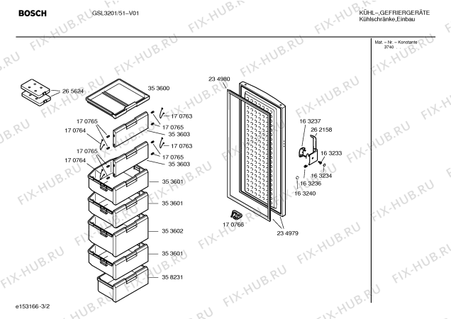 Взрыв-схема холодильника Bosch GSL3201 - Схема узла 02