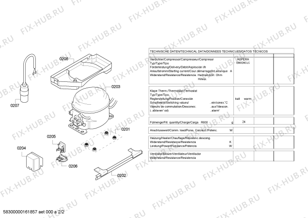 Взрыв-схема холодильника Bosch KTR16OW30 Bosch - Схема узла 02