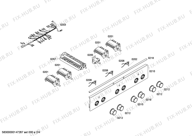 Взрыв-схема плиты (духовки) Bosch HSE420020 - Схема узла 02