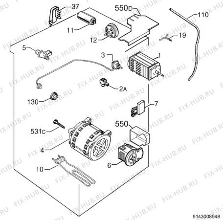Взрыв-схема стиральной машины Corbero LC498 - Схема узла Electrical equipment 268