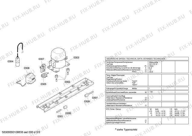 Взрыв-схема холодильника Siemens GS26D410 - Схема узла 03