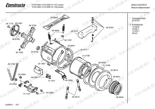 Схема №2 CV51000 Constructa VIVA 1000 с изображением Инструкция по эксплуатации для стиралки Bosch 00520135