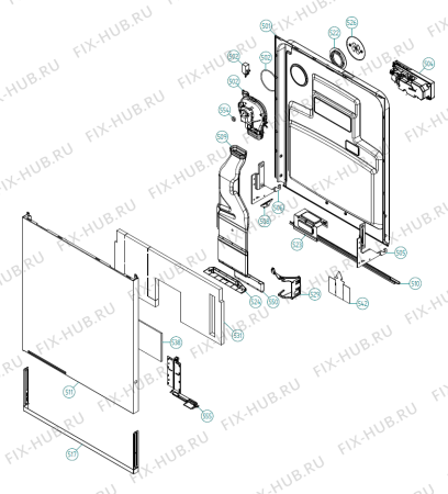 Взрыв-схема посудомоечной машины Gorenje D5253 SOF FI TW   -Titanium (900001412, DW70.3) - Схема узла 05