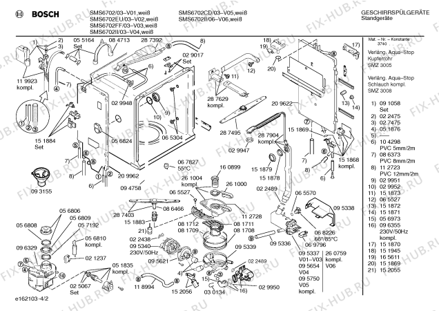 Схема №4 SMS6702EU с изображением Панель для посудомойки Bosch 00287515