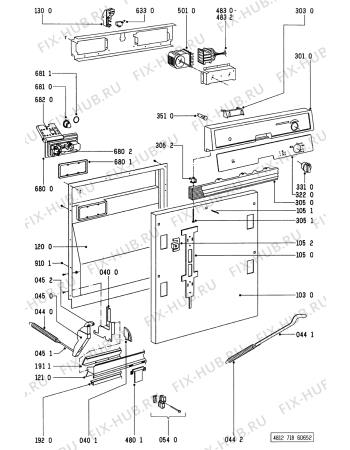 Схема №2 GSI 331 SL/IN с изображением Обшивка для посудомоечной машины Whirlpool 481245379282