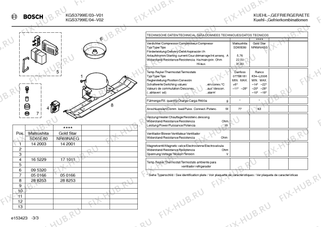 Взрыв-схема холодильника Bosch KGS3799IE - Схема узла 03