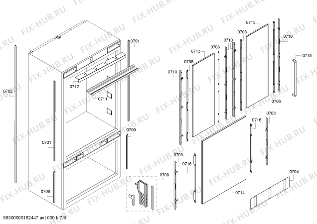 Схема №5 T36BT820NS с изображением Поднос для холодильной камеры Bosch 11007387