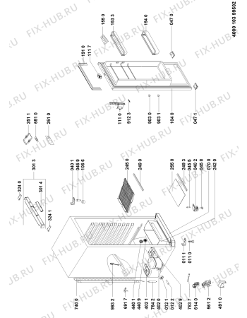 Схема №1 WVR 429 IX с изображением Корпусная деталь для холодильника Whirlpool 480131100495