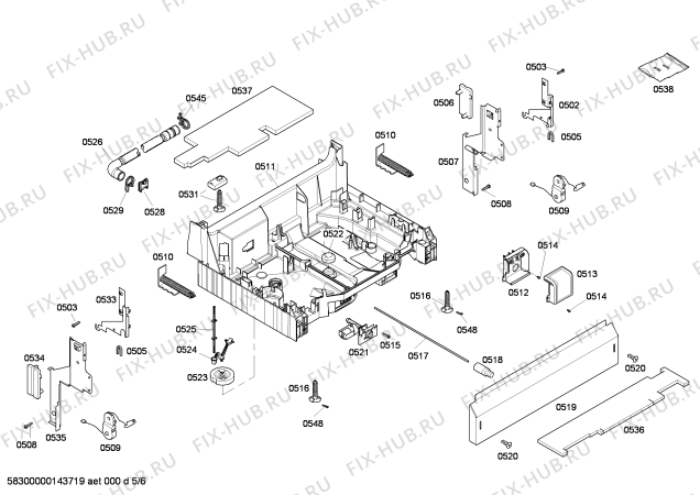 Взрыв-схема посудомоечной машины Bosch SHE43F15UC - Схема узла 05