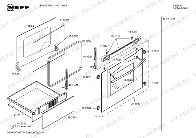Схема №3 F1662W2 Neff с изображением Ручка управления духовкой для плиты (духовки) Bosch 00417603