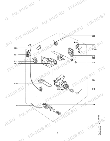 Схема №4 LAVW71-W с изображением Емкоть для порошка для стиральной машины Aeg 1106440009