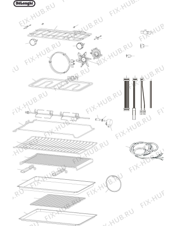 Схема №3 DEP909P с изображением Фиксатор для плиты (духовки) DELONGHI 217670