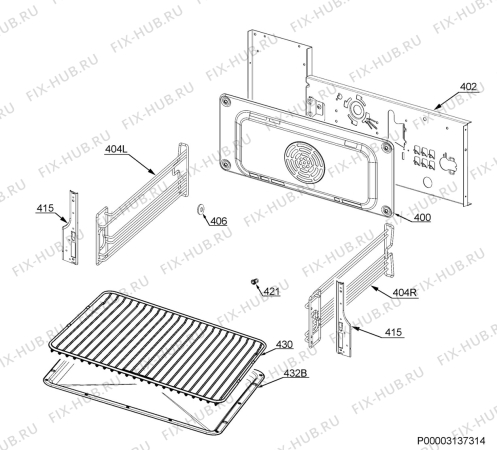 Взрыв-схема плиты (духовки) Electrolux EB3GL30CN - Схема узла Oven