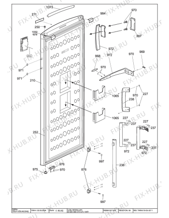 Взрыв-схема холодильника Beko BEKO FDG 5750 HCA (6019487182) - DOOR ASSY. (B-560/570/575)