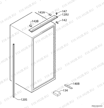 Взрыв-схема холодильника Zanussi ZBF11421SV - Схема узла Housing 001