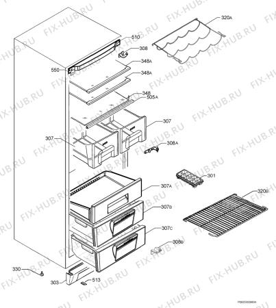 Взрыв-схема холодильника Electrolux ENA34100W - Схема узла Housing 001