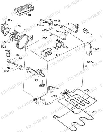 Взрыв-схема плиты (духовки) Zanussi FBI773B - Схема узла Electrical equipment 268