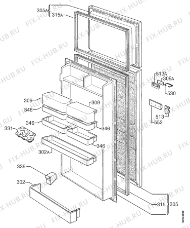 Взрыв-схема холодильника Rex FI285SER - Схема узла Door 003