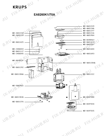 Схема №2 EA8261PN/70A с изображением Блок управления для электрокофеварки Krups MS-0A01789