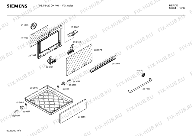 Схема №2 HL53420DK с изображением Стеклокерамика для плиты (духовки) Siemens 00233003