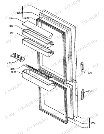 Взрыв-схема холодильника Marijnen CM3014DB - Схема узла Doors
