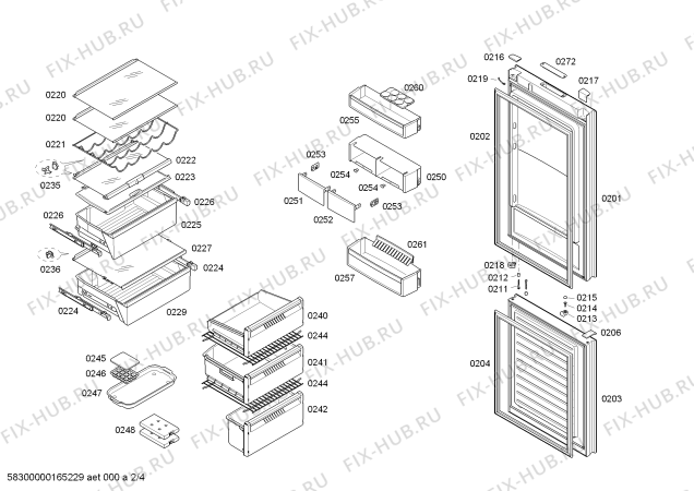 Схема №2 KG36NS53 с изображением Дверь для холодильника Siemens 00711843