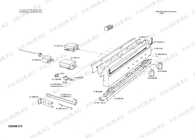 Взрыв-схема плиты (духовки) Bosch 0750241013 EH640UO - Схема узла 02