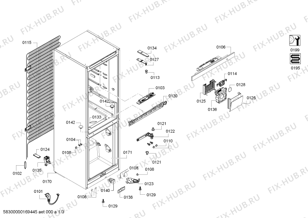 Схема №3 KGE39AW31 с изображением Дверь для холодильника Bosch 00710693