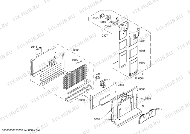 Схема №1 P1KCL4406D с изображением Панель управления для холодильной камеры Bosch 00475341