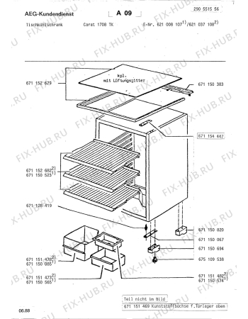 Взрыв-схема холодильника Aeg CARAT 1758 TK - Схема узла Section2