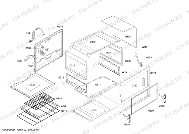 Взрыв-схема плиты (духовки) Bosch HSK13K30EC STYLE II BCO PS GE 220V - Схема узла 03