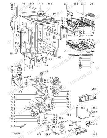 Схема №1 GSI 5233 C-SW с изображением Панель для посудомоечной машины Whirlpool 481245370784